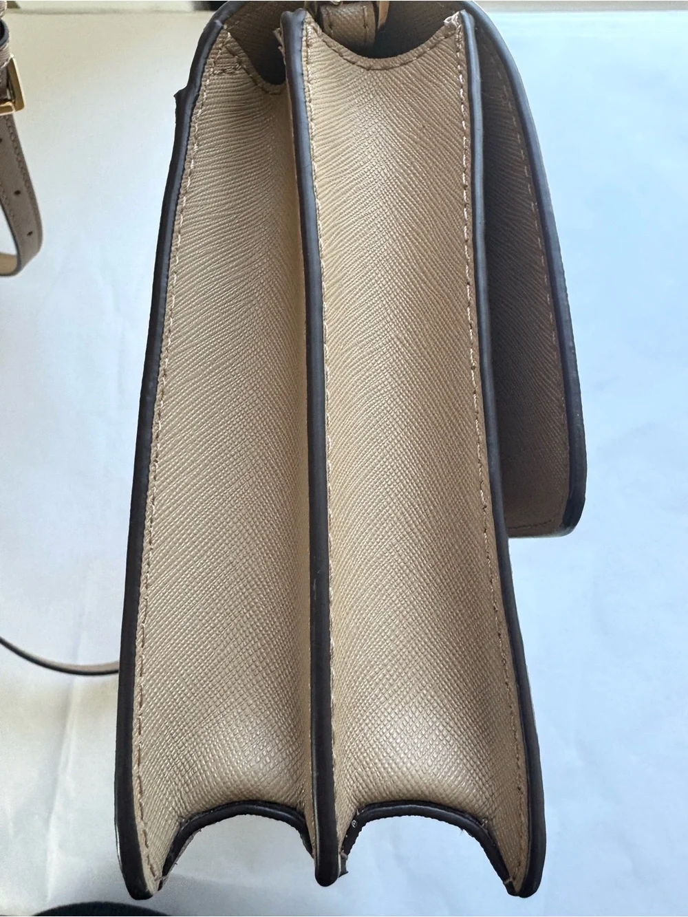 Michael Kors Daniela Saffiano Leather Crossbody Bag Gold Chain